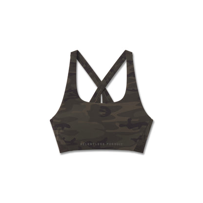 W039. LYCRA® Hybrid Sports Bra - Dark Camo | ASRV