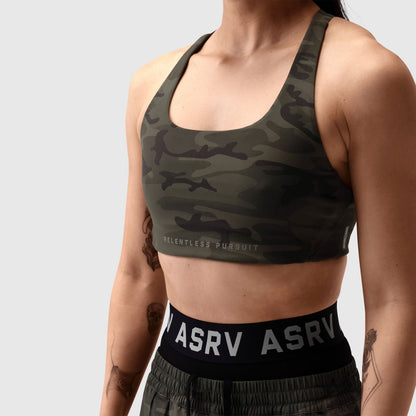 W039. LYCRA® Hybrid Sports Bra - Dark Camo | ASRV