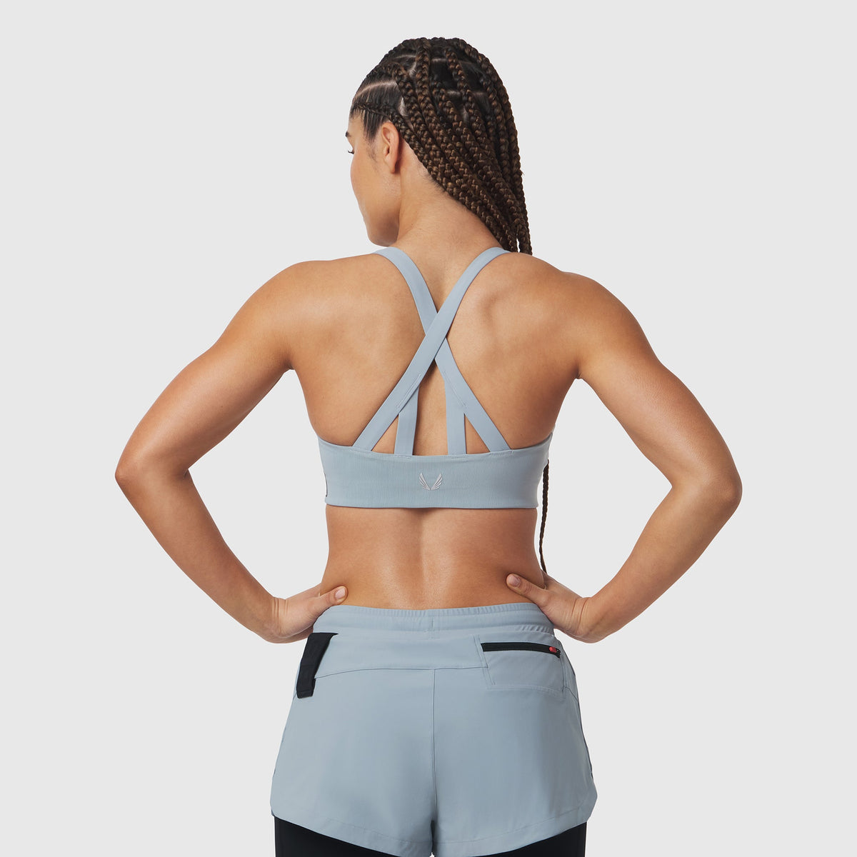 W039. LYCRA® Hybrid Sports Bra - Light Sky | ASRV