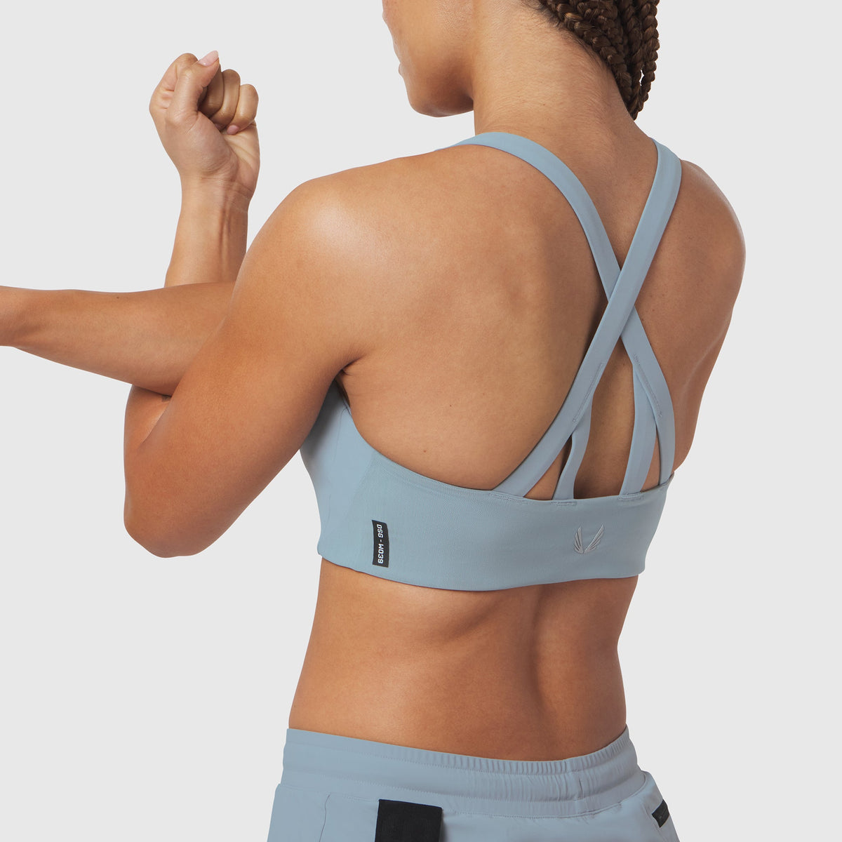 W039. LYCRA® Hybrid Sports Bra - Light Sky | ASRV