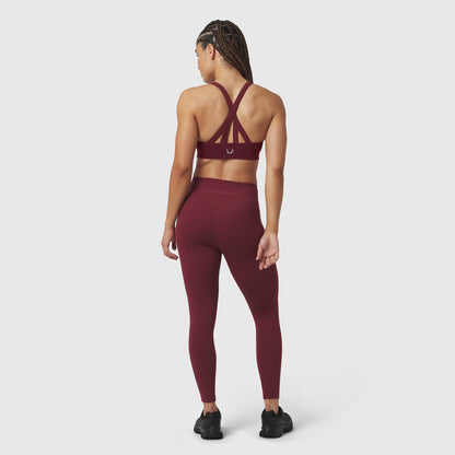 W039. LYCRA® Hybrid Sports Bra - Crimson | ASRV