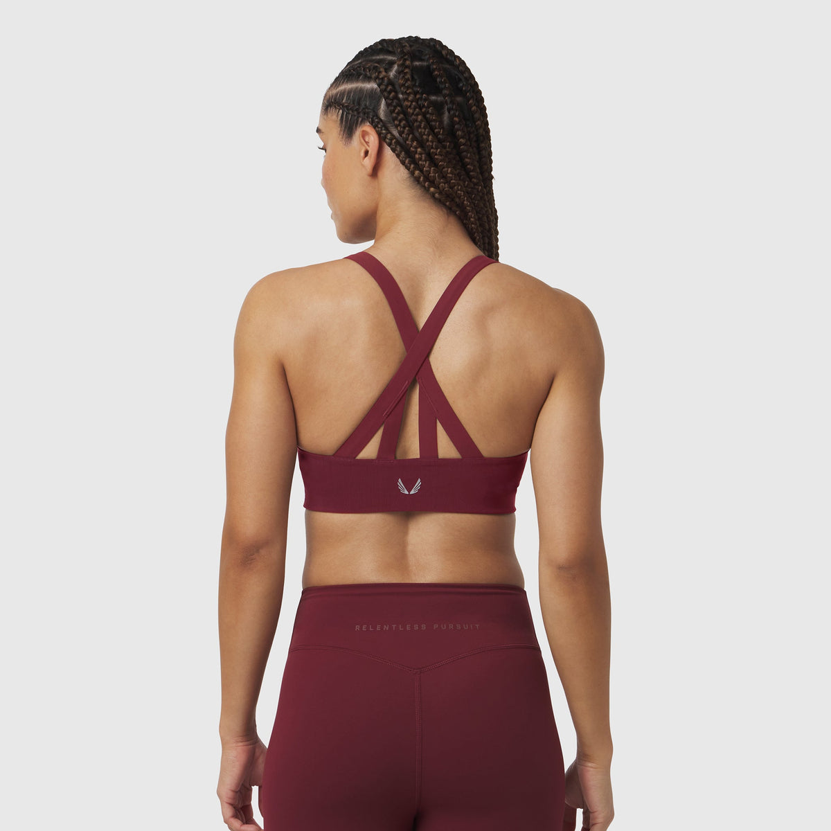 W039. LYCRA® Hybrid Sports Bra - Crimson | ASRV