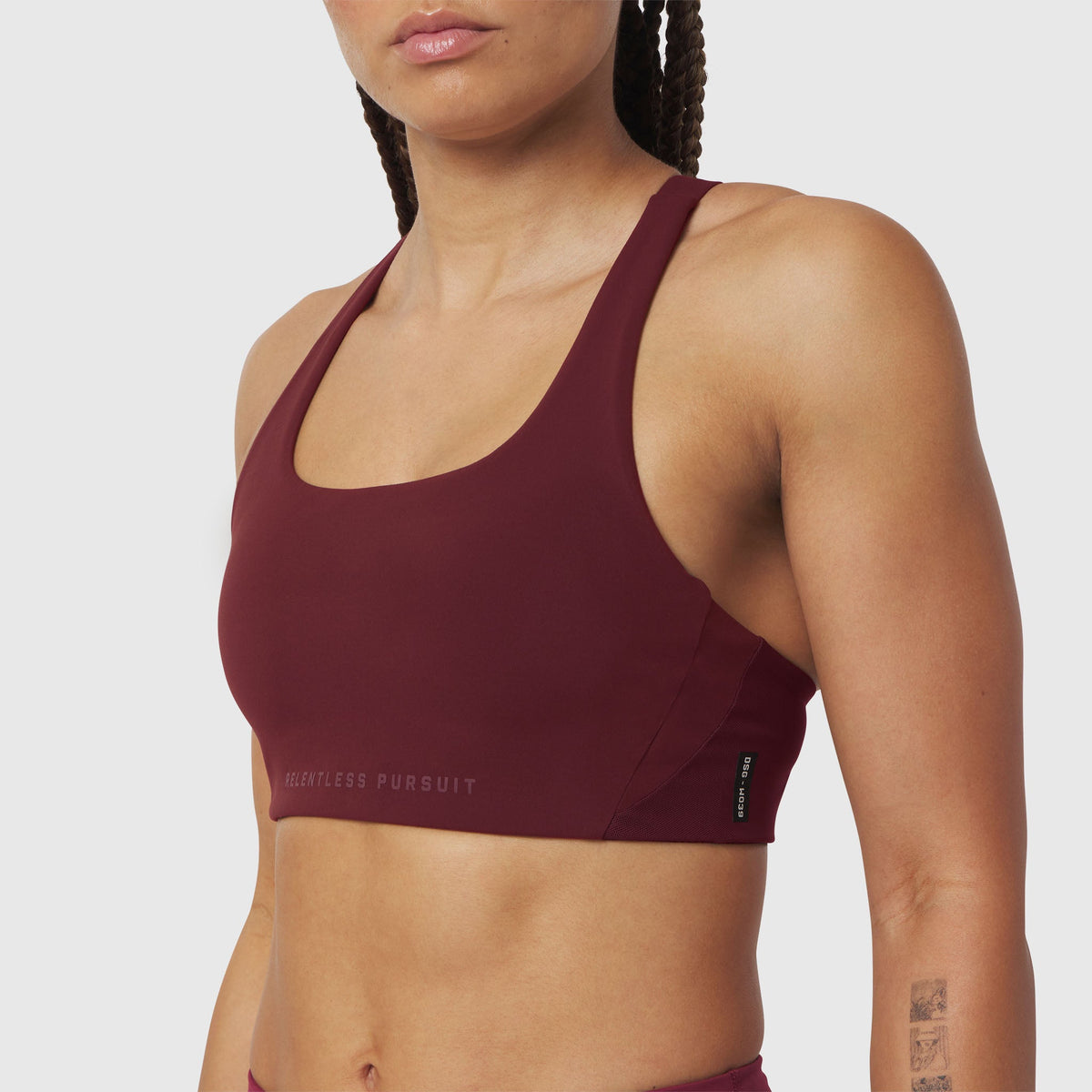 W039. LYCRA® Hybrid Sports Bra - Crimson | ASRV