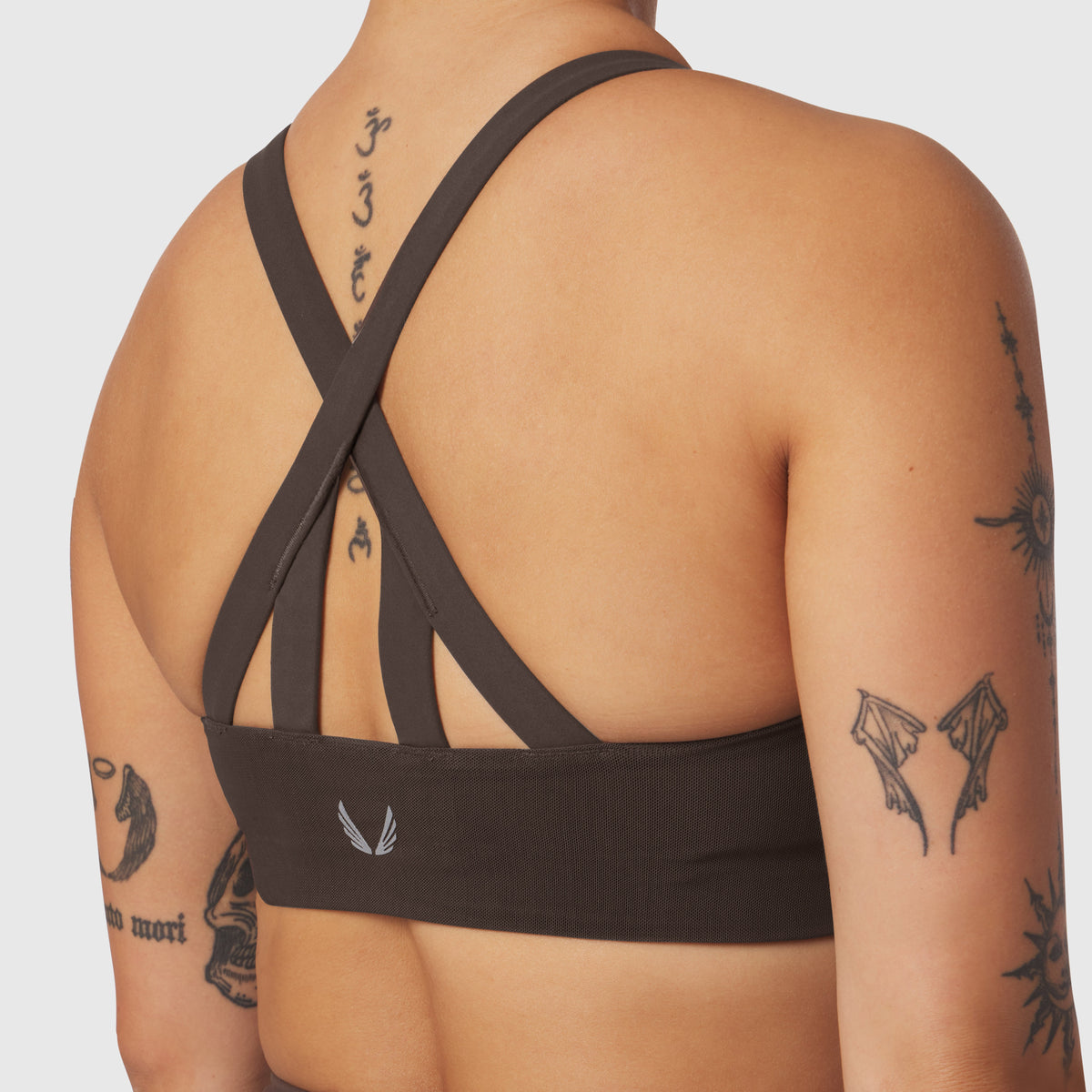 W039. LYCRA® Hybrid Sports Bra - Dark Earth | ASRV