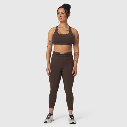 W039. LYCRA® Hybrid Sports Bra - Dark Earth | ASRV