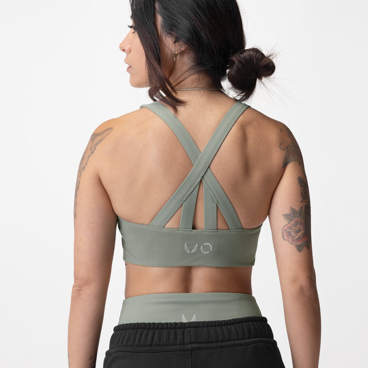 ASRV x Equinox Lycra® Hybrid Sports Bra - Sage | ASRV