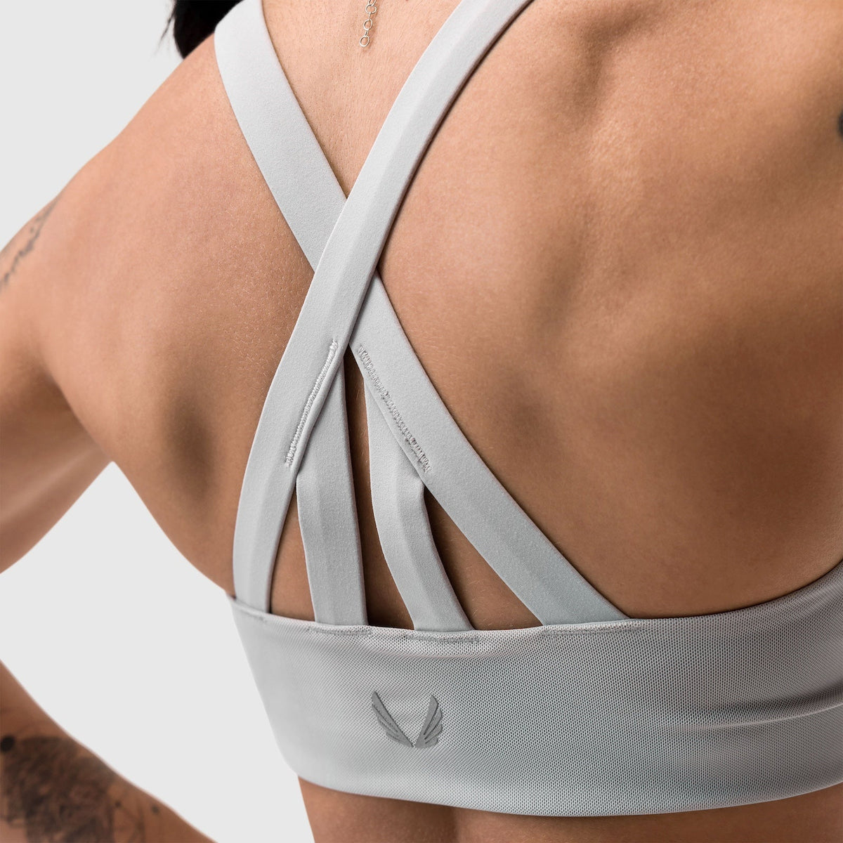 W039. LYCRA® Hybrid Sports Bra - Slate Grey | ASRV