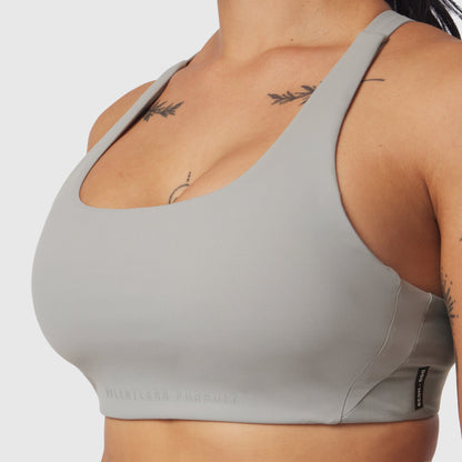 W039. LYCRA® Hybrid Sports Bra - Slate Grey | ASRV