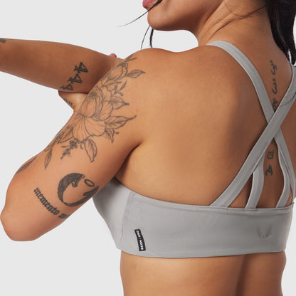 W039. LYCRA® Hybrid Sports Bra - Slate Grey | ASRV