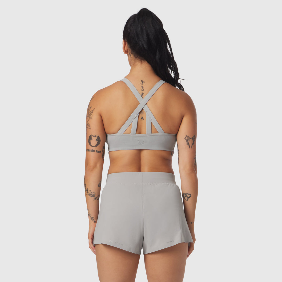W039. LYCRA® Hybrid Sports Bra - Slate Grey | ASRV