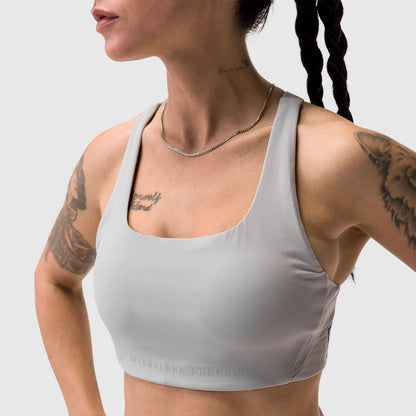 W039. LYCRA® Hybrid Sports Bra - Slate Grey | ASRV