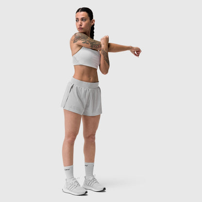 W039. LYCRA® Hybrid Sports Bra - Slate Grey | ASRV