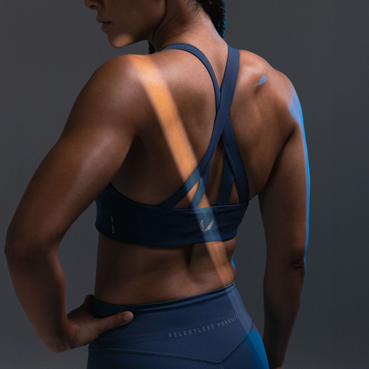 W039. LYCRA® Hybrid Sports Bra - Storm | ASRV