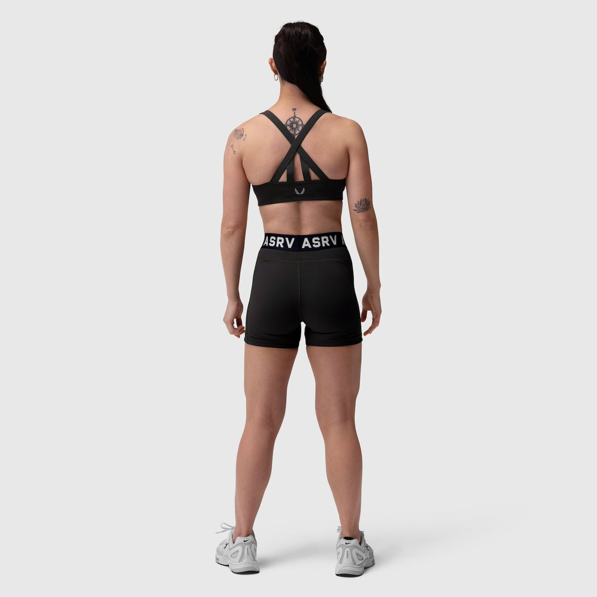 W039. LYCRA® Hybrid Sports Bra - Black | ASRV