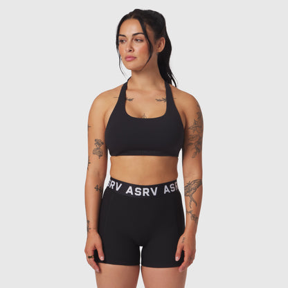 W039. LYCRA® Hybrid Sports Bra - Black | ASRV