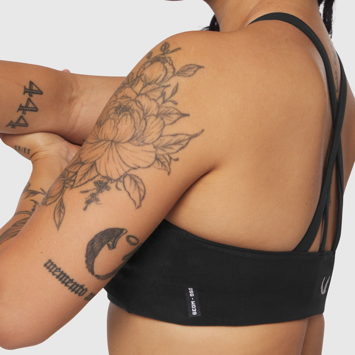 W039. LYCRA® Hybrid Sports Bra - Black | ASRV