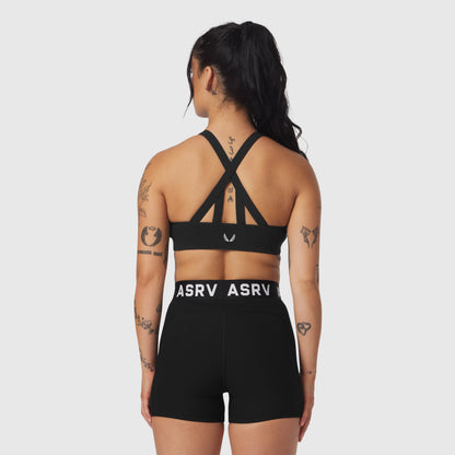 W039. LYCRA® Hybrid Sports Bra - Black | ASRV