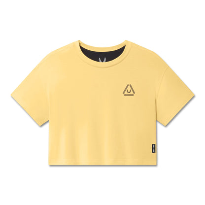 W082. SUPIMA® Ice-Skin™ Reversible Crop Tee - Amber/Black | ASRV