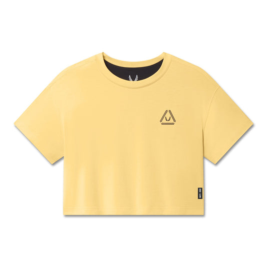 W082. SUPIMA® Ice-Skin™ Reversible Crop Tee - Amber/Black | ASRV