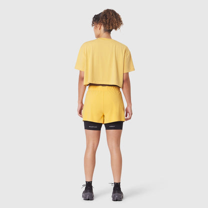 W082. SUPIMA® Ice-Skin™ Reversible Crop Tee - Amber/Black | ASRV
