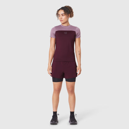W086. AEROSILVER® UPF50+ Run Tee - Merlot | ASRV