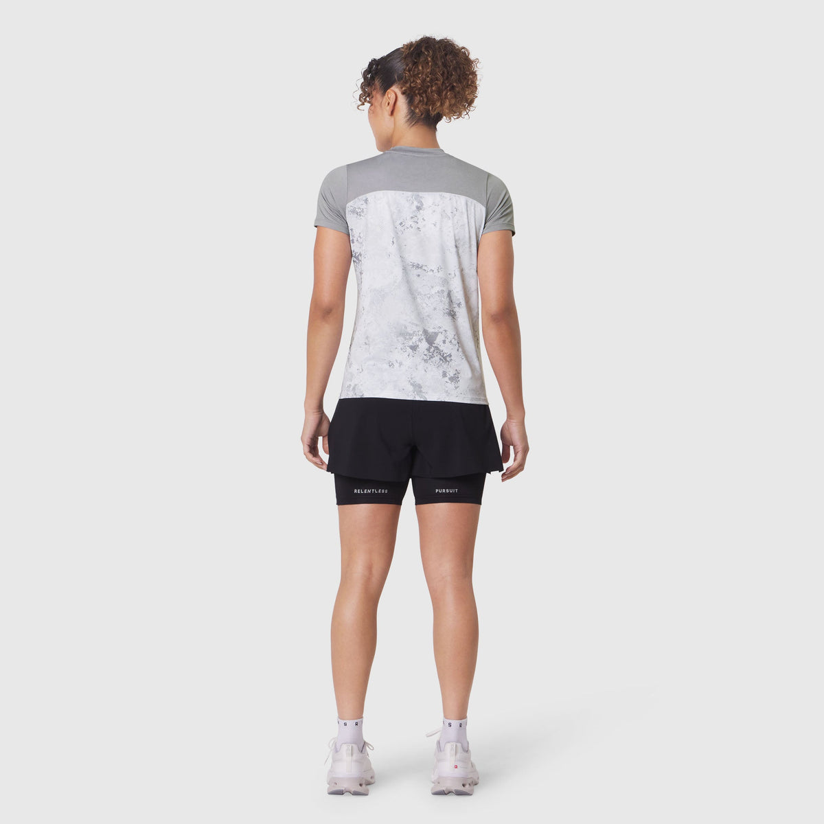 W086. AEROSILVER® UPF50+ Run Tee - Sedona Snow Camo | ASRV