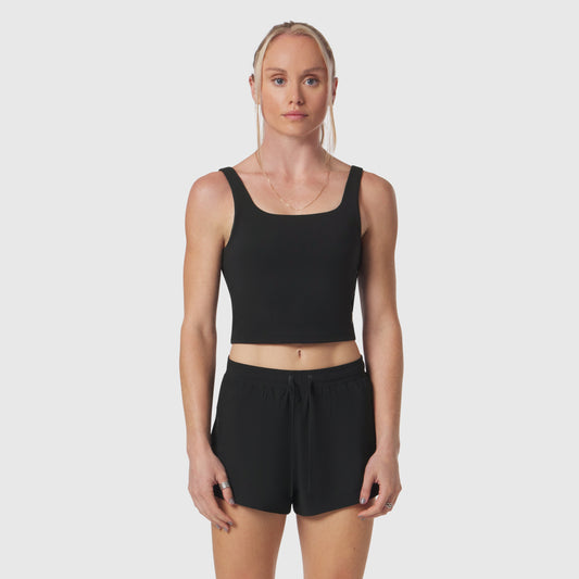 W022. LYCRA® 2-in-1 Tank Top - Black | ASRV