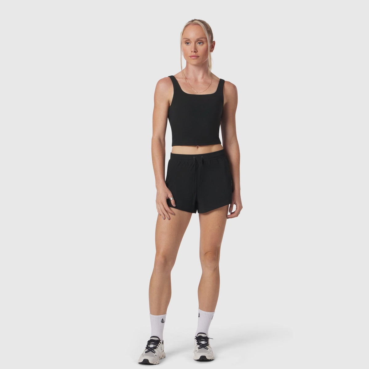 W022. LYCRA® 2-in-1 Tank Top - Black | ASRV