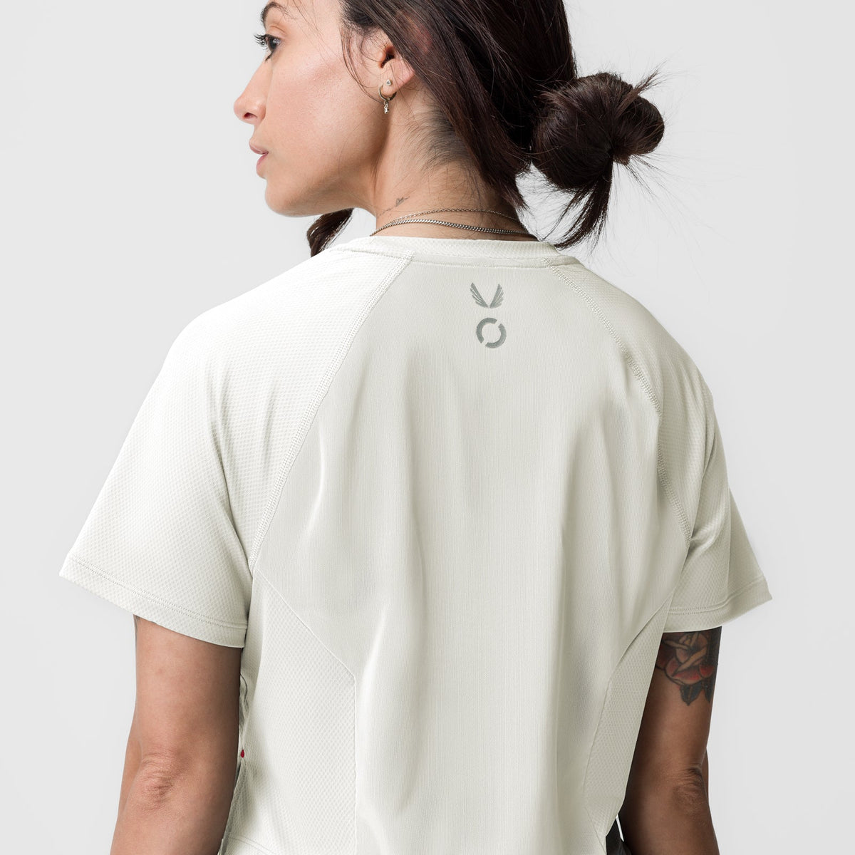 ASRV x Equinox AeroSilver® Cropped Training Tee - Ivory Cream | ASRV