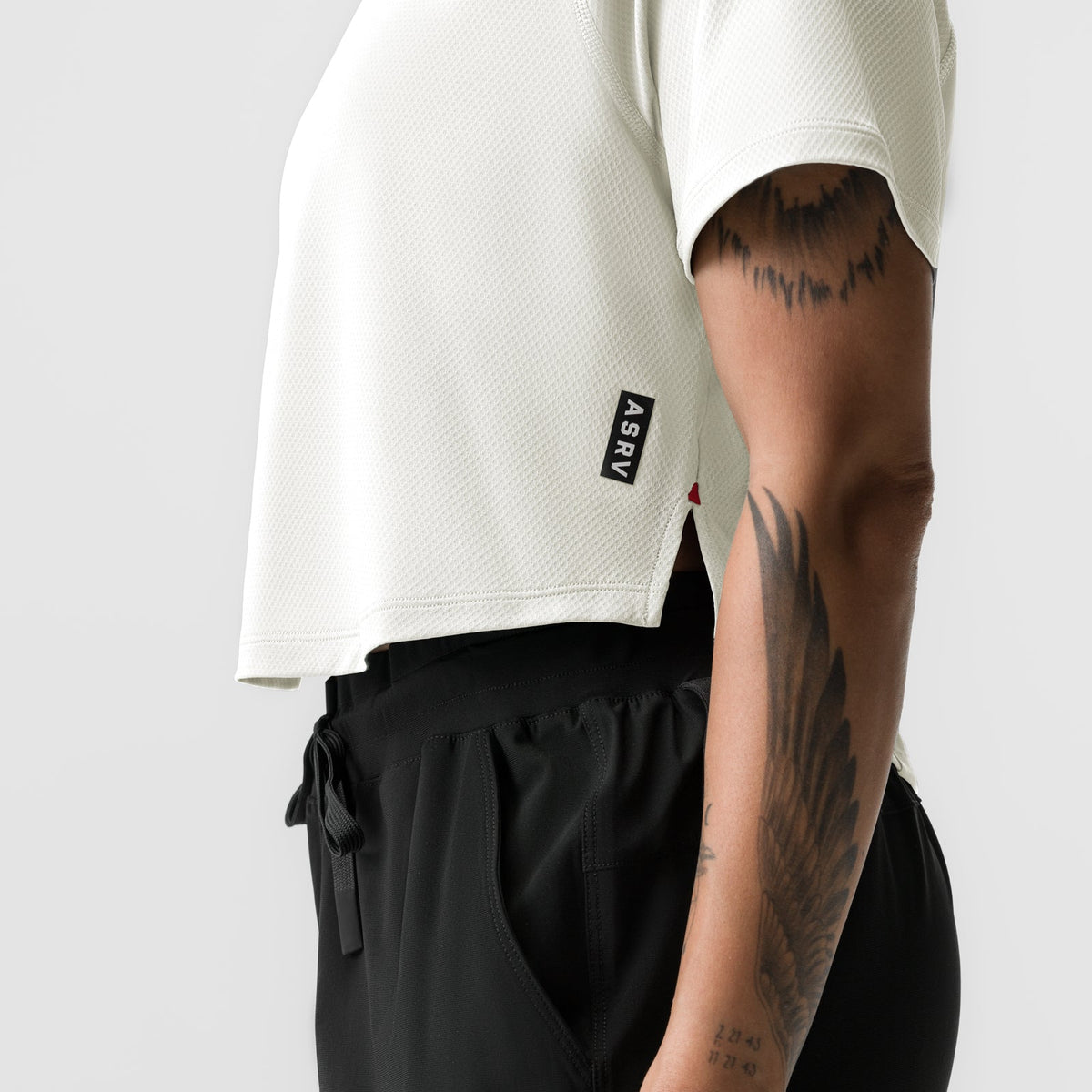 ASRV x Equinox AeroSilver® Cropped Training Tee - Ivory Cream | ASRV
