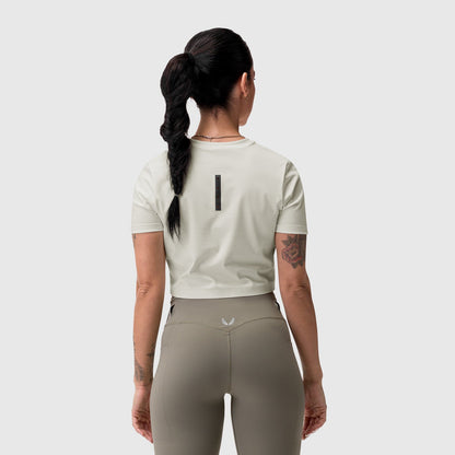 W019. LYCRA® Cropped Tee - Ivory Cream | ASRV