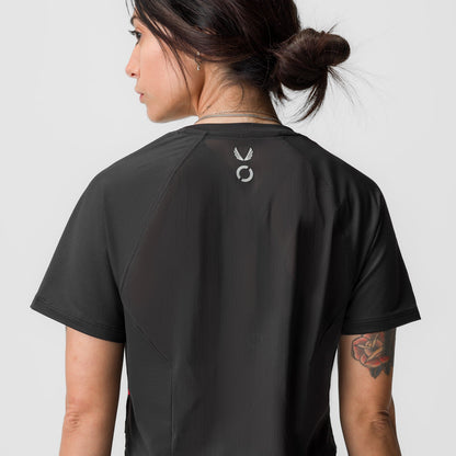 ASRV x Equinox AeroSilver® Cropped Training Tee - Black | ASRV