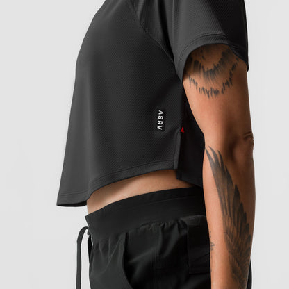ASRV x Equinox AeroSilver® Cropped Training Tee - Black | ASRV