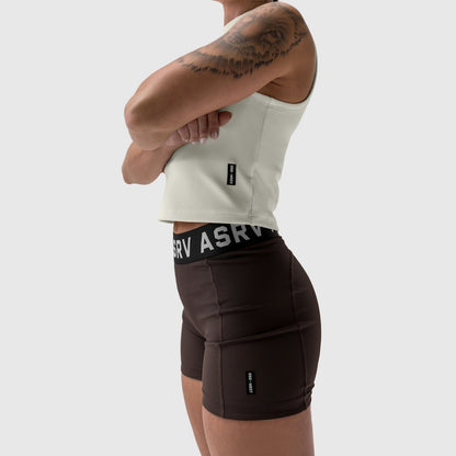 W023. LYCRA® Ribbed Mockneck Tank - Ivory Cream | ASRV