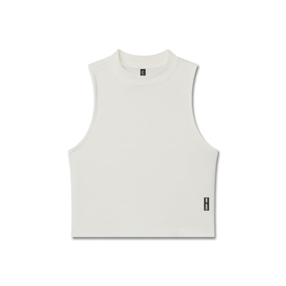 W023. LYCRA® Ribbed Mockneck Tank - Ivory Cream | ASRV