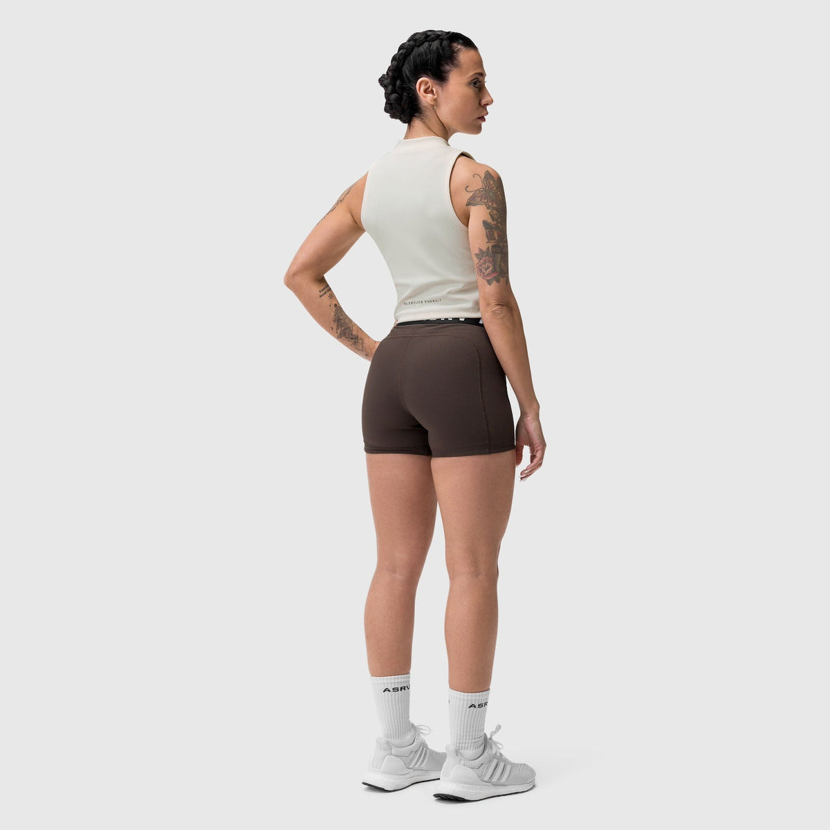 W023. LYCRA® Ribbed Mockneck Tank - Ivory Cream | ASRV