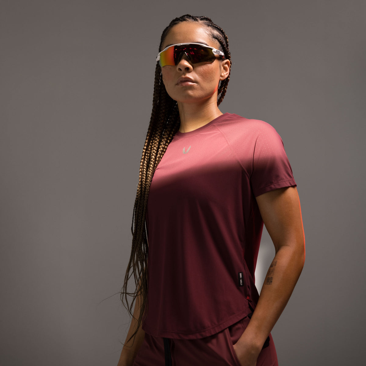 W017. Laser-Vent™ Established Tee - Crimson | ASRV