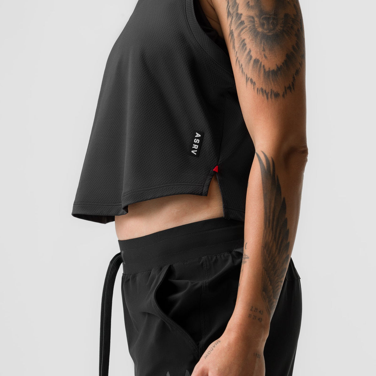 ASRV x Equinox AeroSilver® Cropped Training Tank - Black | ASRV