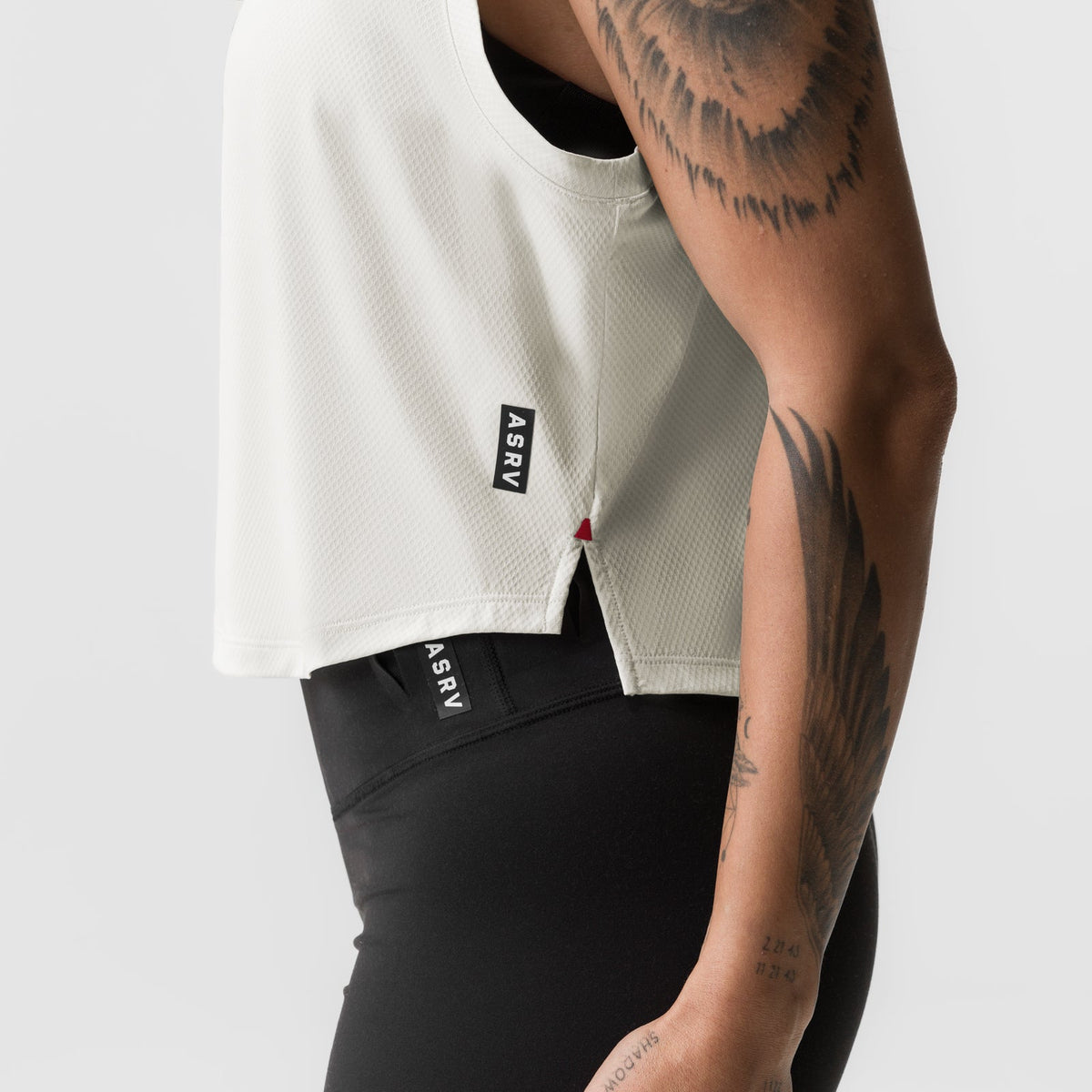ASRV x Equinox AeroSilver® Cropped Training Tank - Ivory Cream | ASRV