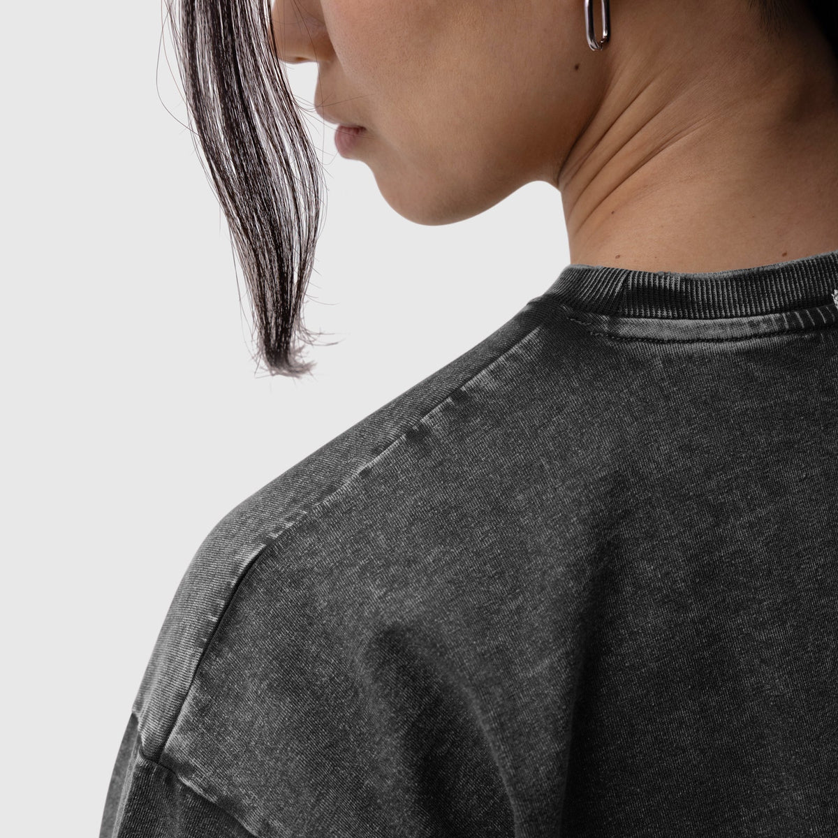 1102. Distressed Relaxed Tee - Black | ASRV