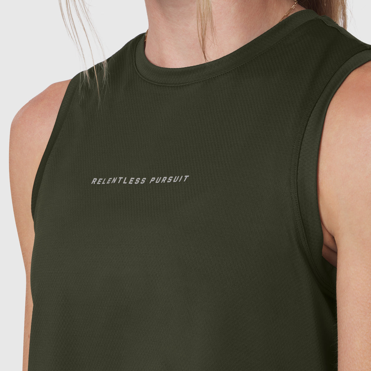 W020. AeroSilver® Tank Top - Olive "RP" | ASRV