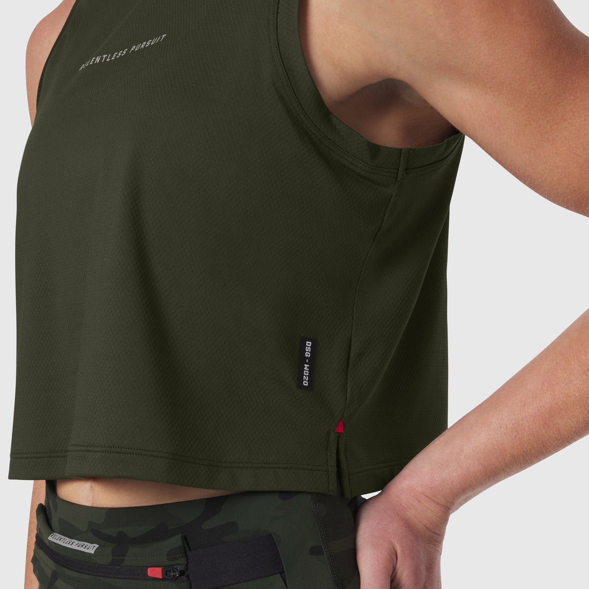 W020. AeroSilver® Tank Top - Olive "RP" | ASRV