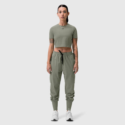 W019. LYCRA® Cropped Tee - Sage | ASRV