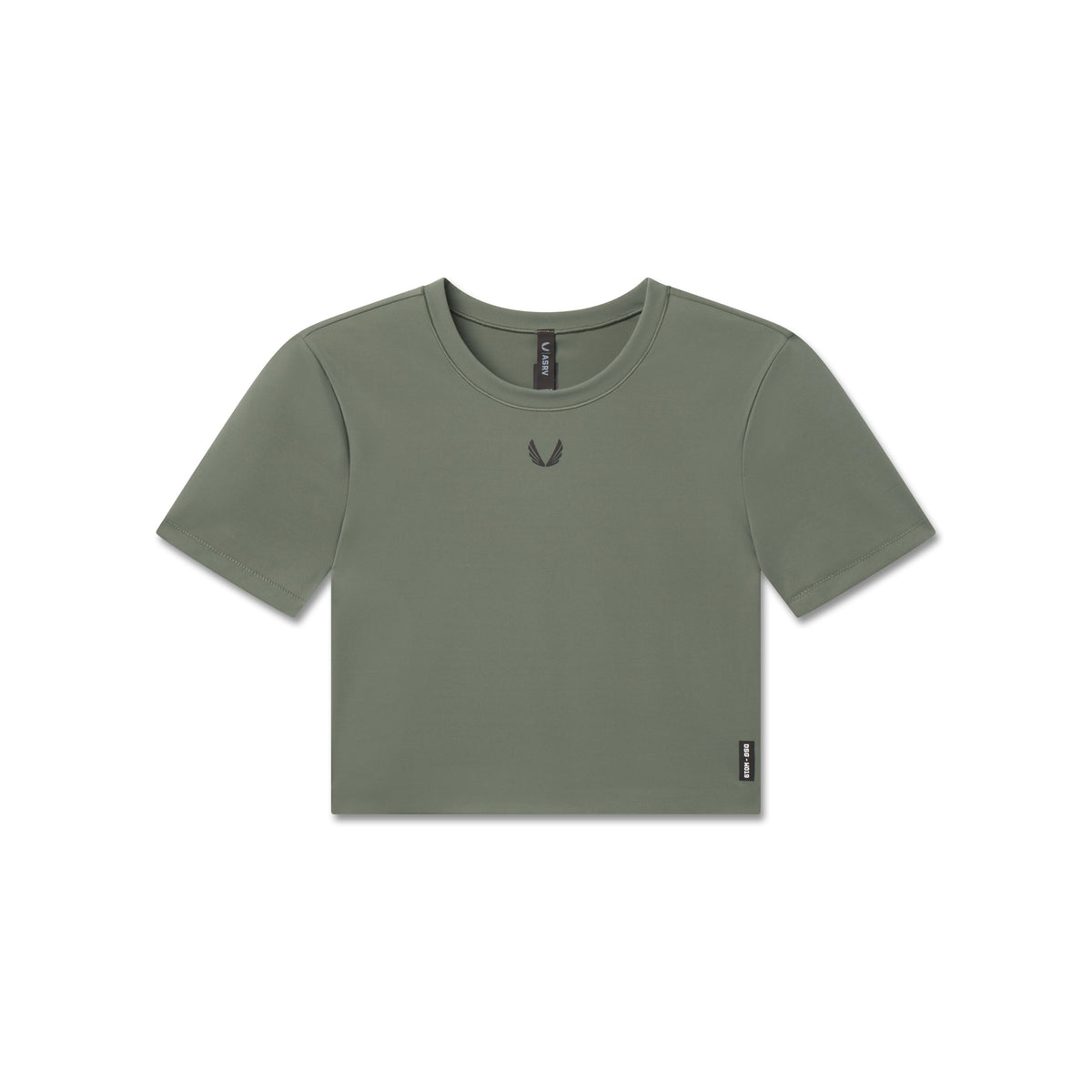 W019. LYCRA® Cropped Tee - Sage | ASRV