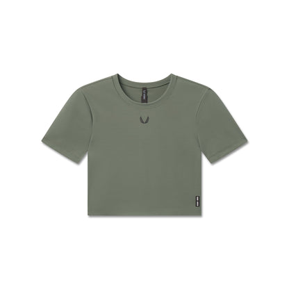 W019. LYCRA® Cropped Tee - Sage | ASRV