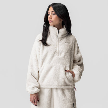 1007. Women's Sherpa Recovery 1/2 Zip - Ivory Cream/Black | ASRV