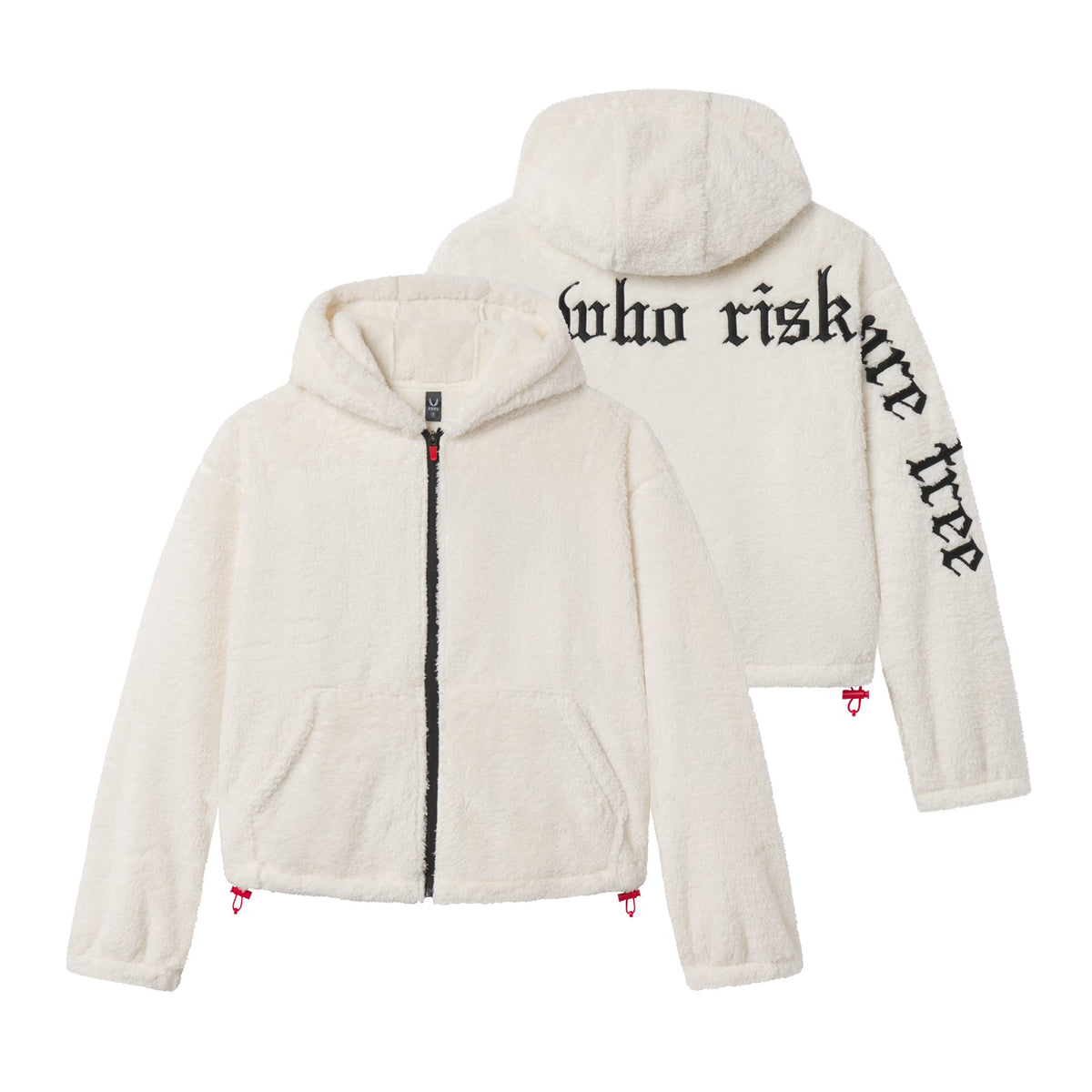 1005. Women's Sherpa Recovery Full Zip Hoodie - Ivory Cream/Black | ASRV