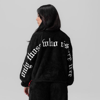 1007. Women's Sherpa Recovery 1/2 Zip - Black/White | ASRV