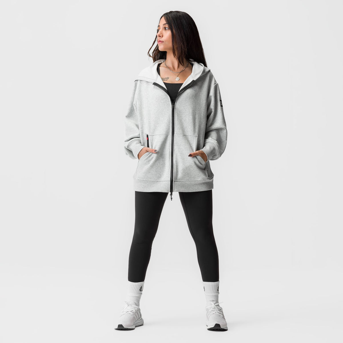 ASRV x Equinox Sorona® French-Terry Oversized Zip Hoodie - Heather Gre | ASRV