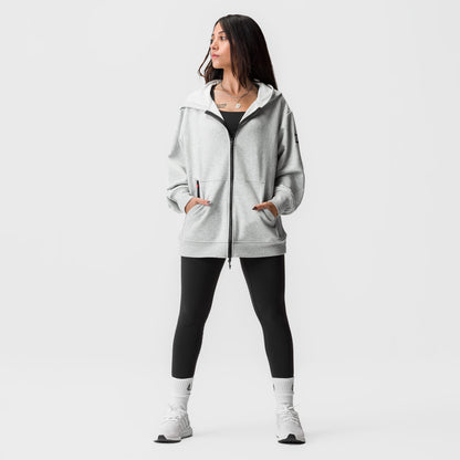ASRV x Equinox Sorona® French-Terry Oversized Zip Hoodie - Heather Gre | ASRV
